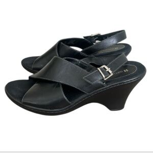 Naturalizer Leather Wedge Sandals Open Toe Slingback Women’s Size 7.5